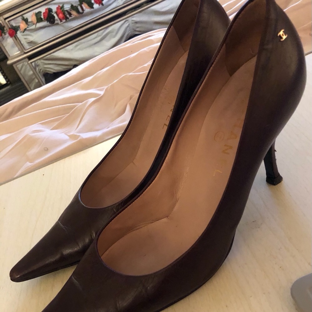 Brown Chanel heels